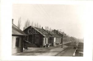 1943 Debrecen, vagongyári raktárak, vasúti sínek. photo