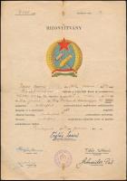 1950-1966 Bp., Cukorfőző bizonyítvány és általános ipari iskolai oklevél, 2 db