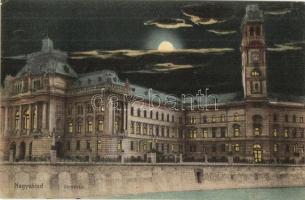 1914 Nagyvárad, Oradea; Városháza, este / town hall at night