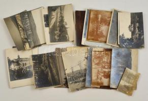 1914-1918 Képek a háborúból, egy kivételével a keleti frontról: életképek, épületek, stb., összesen 27 db, egy részük hátulján feliratozva, különböző méretben