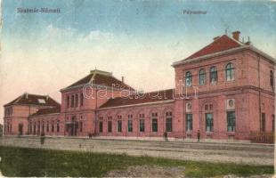 Szatmárnémeti, Satu Mare; vasútállomás / Bahnhof / railway station + 1940 Szatmárnémeti visszatért So. Stpl