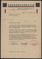 1944-1958 3 db fejléces levélpapír (Sodronyárúgyár, Ifjúmunkás, Gyopár Fehérnemű Varroda)