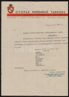 1944-1958 3 db fejléces levélpapír (Sodronyárúgyár, Ifjúmunkás, Gyopár Fehérnemű Varroda)