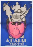 1973 A halál válogat, csehszlovák bűnügyi film plakát, hajtásnyommal, 56x39,5 cm