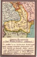 Megnézi Ön naponta a Pesti Hírlap háborús térképeit? A romániai háború térképe; kiadja a Pesti Hírlap / WWI Map of the Romanian war (fa)