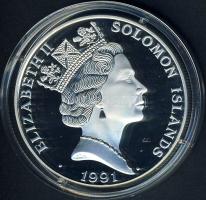 Salamon szigetek 1991. 10$ Ag "Olimpia-futás" T:PP