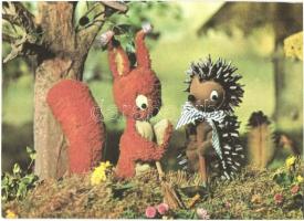 10 db MODERN bábfilm sorozatos motívumlap, Mazsola és Tádé / 10 modern puppet animated film motive p...