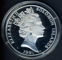 Salamon szigetek 1991. 10$ Ag "Olimpia-futás" T:PP