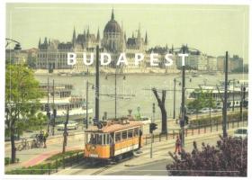 15 db modern budapesti villamos motívumlap / 15 modern tram motive cards from Budapest