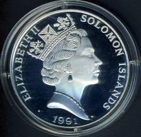 Salamon szigetek 1991. 10$ Ag "Olimpia-futás" T:PP