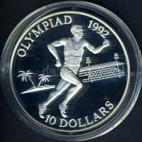 Salamon szigetek 1991. 10$ Ag "Olimpia-futás" T:PP