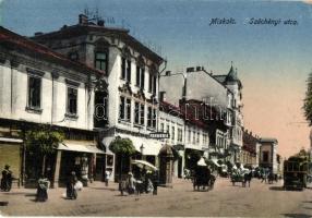 Miskolc, Széchenyi utca, Pannónia szálloda, villamos, Weissberg Adolf Özv. utóda divatáruháza