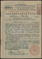 1936 A Budapesti Nemzetközi Vásár látogatóinak kedvezményes jegyfüzete, vásárigazolvány