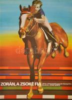 1981 Szyksznian Wanda (1948-): Zorán, a zsoké fia, jugoszláv ifjúsági film plakát, rendezte: Jovan Rancic, hajtásnyommal, 56x39,5 cm