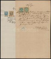 1880-1943 9 db okmánybélyeges irat, mind más bérmentesítéssel