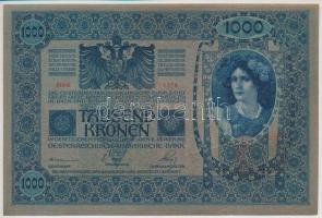 Csehszlovákia 1902. 1000K vöröses-fekete 10K felülbélyegzéssel T:I-
Czechoslovakia 1902. 1000 Korun...