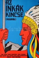 1977 Az inkák kincse, bolgár-NSZK-spanyol-olasz-perui film plakát, May Károly regénye alapján, hajtásnyommal, 56,5x39 cm