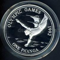 Tonga 1991. 1P Ag "Olimpia-műugrás" T:PP