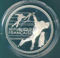 Franciaország 1990. 100Fr Ag "Téli olimpia-gyorskorcsolya" T:PP