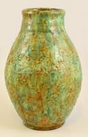 Gádor István (1891-1984): Asztali váza, csurgatott mázas kerámia, jelzett, hibátlan, m: 38 cm