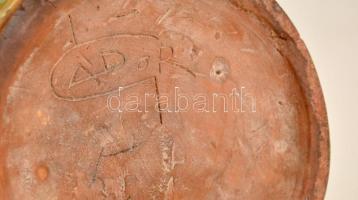 Gádor István (1891-1984): Asztali váza, csurgatott mázas kerámia, jelzett, hibátlan,  m: 38 cm