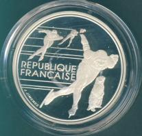 Franciaország 1990. 100Fr Ag "Téli olimpia-gyorskorcsolya" T:PP