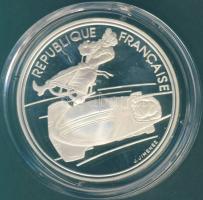 Franciaország 1990. 100Fr Ag "Téli olimpia-bobozás" T:PP