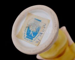 Bodrogkeresztúri kerámia kislány figura, kézzel festett, matricával jelzett, hibátlan, m: 12,5 cm