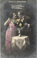 18 db RÉGI romantikus páros motívumlap / 18 pre-1945 romantic motive postcards