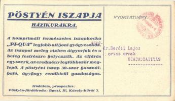 1939 Pöstyén, Kúpele Piestany; Iszap házikurákra, PI-QUA iszapkocka. Fürdő reklámlapja / spa adverti...