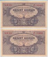 Csehszlovákia 1927. 10K "SPECIMEN" perforációval + Csehszlovákia 1927. 10K T:III 
Czechos...