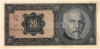 Csehszlovákia 1926. 20K T:I- ragasztónyom Czechoslovakia 1926. 20 Korun C:AU gluemark Krause 21.s