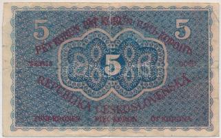 Csehszlovákia 1919. 5K T:III  Czechoslovakia 1919. 5 Korun C:F  Krause 7.a