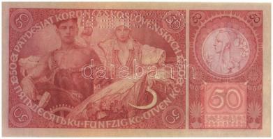 Csehszlovákia 1929. 50K "SPECIMEN (MINTA)" perforációval és nyomdai papírránccal T:I- 
Cz...