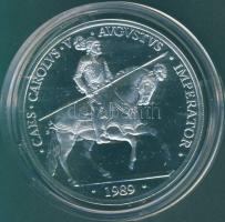 Spanyolország 1989. 5Ecu Ag "V. Károly" T:PL