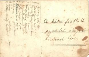 Báta, a bátai football egyesület első mérkőzésének képe, focisták neve a hátoldalon, sport. photo (k...