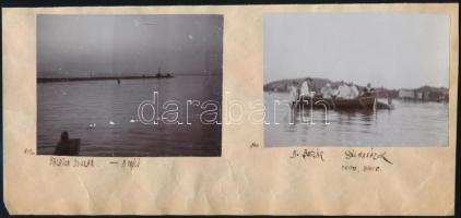 cca 1900 Balatonboglár, 2 db fotó, papírra ragasztva, feliratozva, 8×11 cm