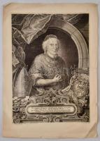 Schmutzer, Johann Adam (1680-1739): XIV. Benedek (1675-1758) pápa nagyméretű rézmetszetű portréja. 26x35,5 cm / large copper plate portrait of pope Benedict