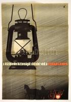cca 1950 A közlekedés biztonságát, életedet védi a viharlámpa - feliratú plakát, kiadja: Offset Nyomda, hajtogatott, jó állapotban, 68×48 cm