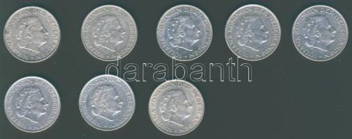 Hollandia 1955-65. 1G Ag (8x) 5klf évszámmal T:2,2/3 ph