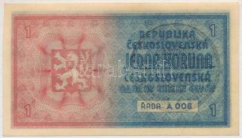Német Harmadik Birodalom / Cseh-Morva Protektorátus 1939. 1K csehszlovák bankjegy felülbélyegezve T:...