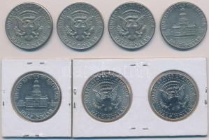 Amerikai Egyesült Államok 1971-2010. 1/2$ "Kennedy" (7xklf) T:1,1-
USA 1971-2010. 1/2 Dol...