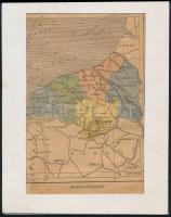 Alsó Szajna térképe, francia nyelvű, javított szakadással, paszpartuban, 19x12,5 cm