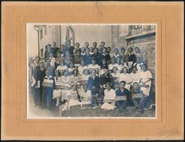 1926 Budafok, Egyházi iskolások csoportképe, Pátkay Gyula fényképész, kartonra kasírozva, 12x17 cm