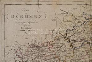 1806 Kipferling, Karl Josef: Charte von Boehmen / Bohémia térképe rézmetszet. Beszakadásokkal 42,5x3...