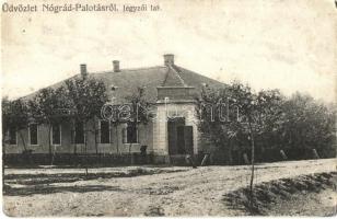 1913 Palotás, Nógrád-Palotás; Jegyzői lak, községháza. Braun Jenő kiadása (Rb)