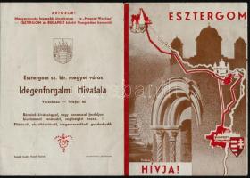 cca 1935 Esztergomi kihajtható képes idegenforgalmi ismertető, jó állapotban