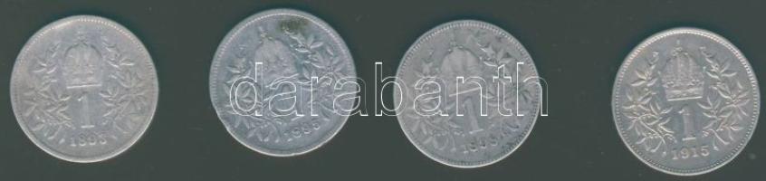 Auszria 1K Ag 1893 (1x), 1895 (1x), 1898 (1x), 1915 (1x) T:2,3 ph.