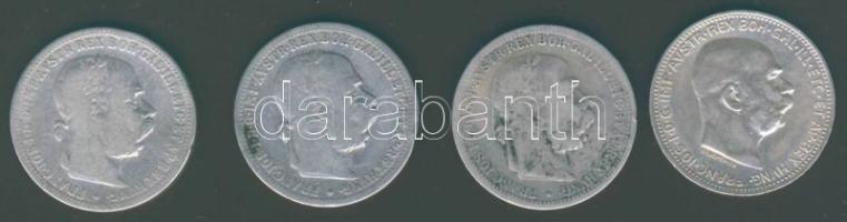 Auszria 1K Ag 1893 (1x), 1895 (1x), 1898 (1x), 1915 (1x) T:2,3 ph