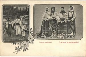 1916 Máramaros, Maramures; Román népviselet / Romanian folklore. floral